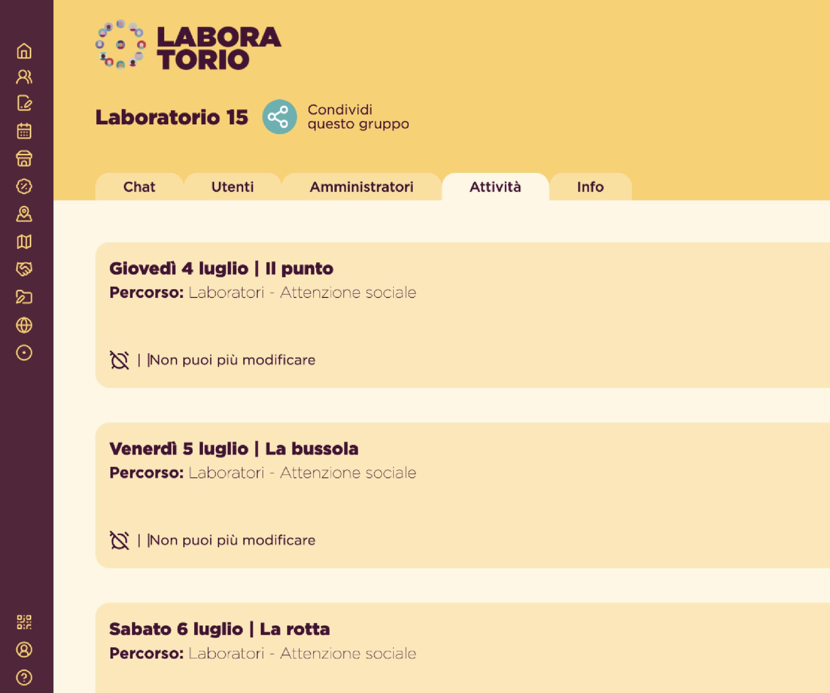 Attività 1 - Web App | Settimane Sociali