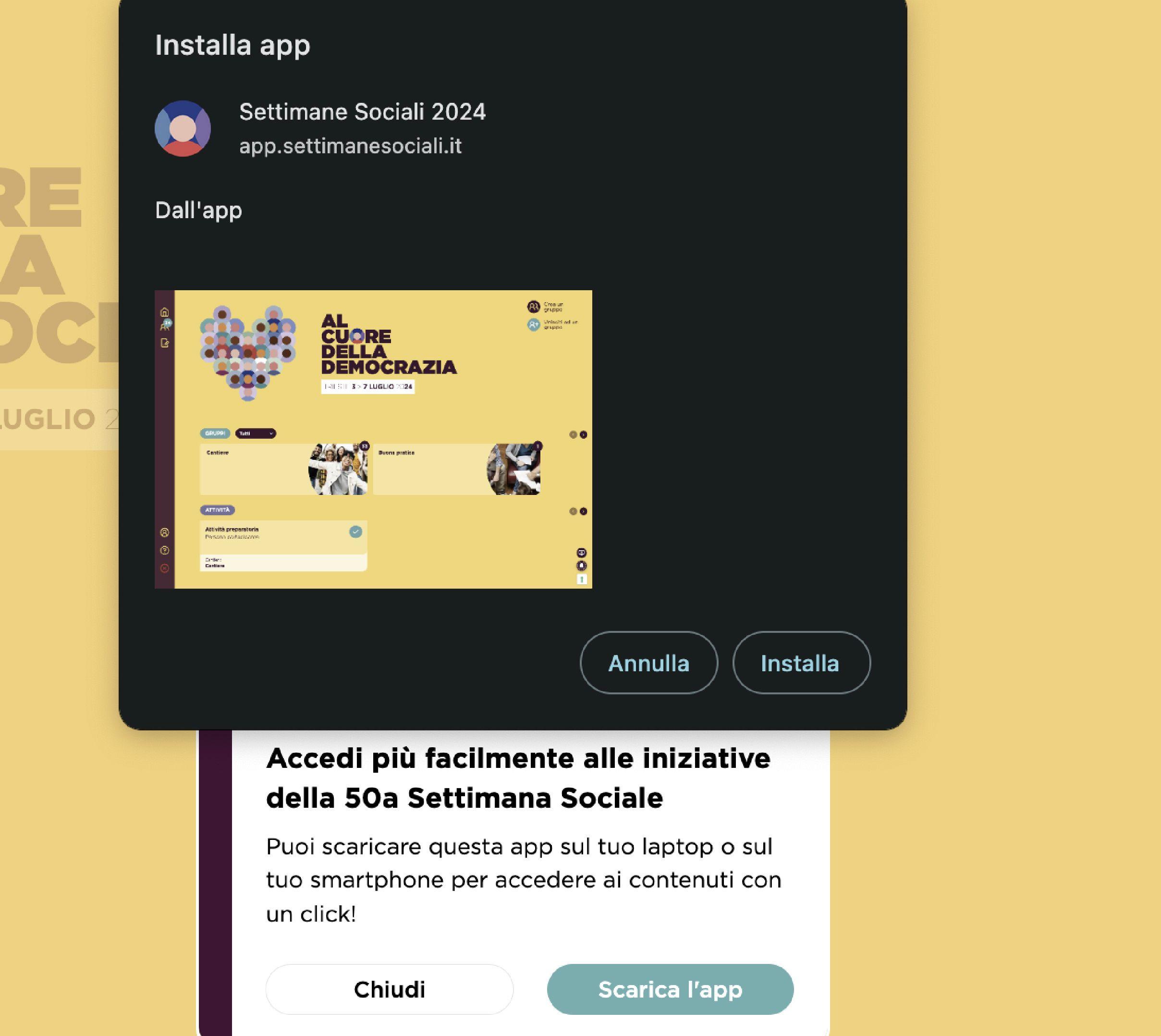 App 2 - Web App | Settimane Sociali